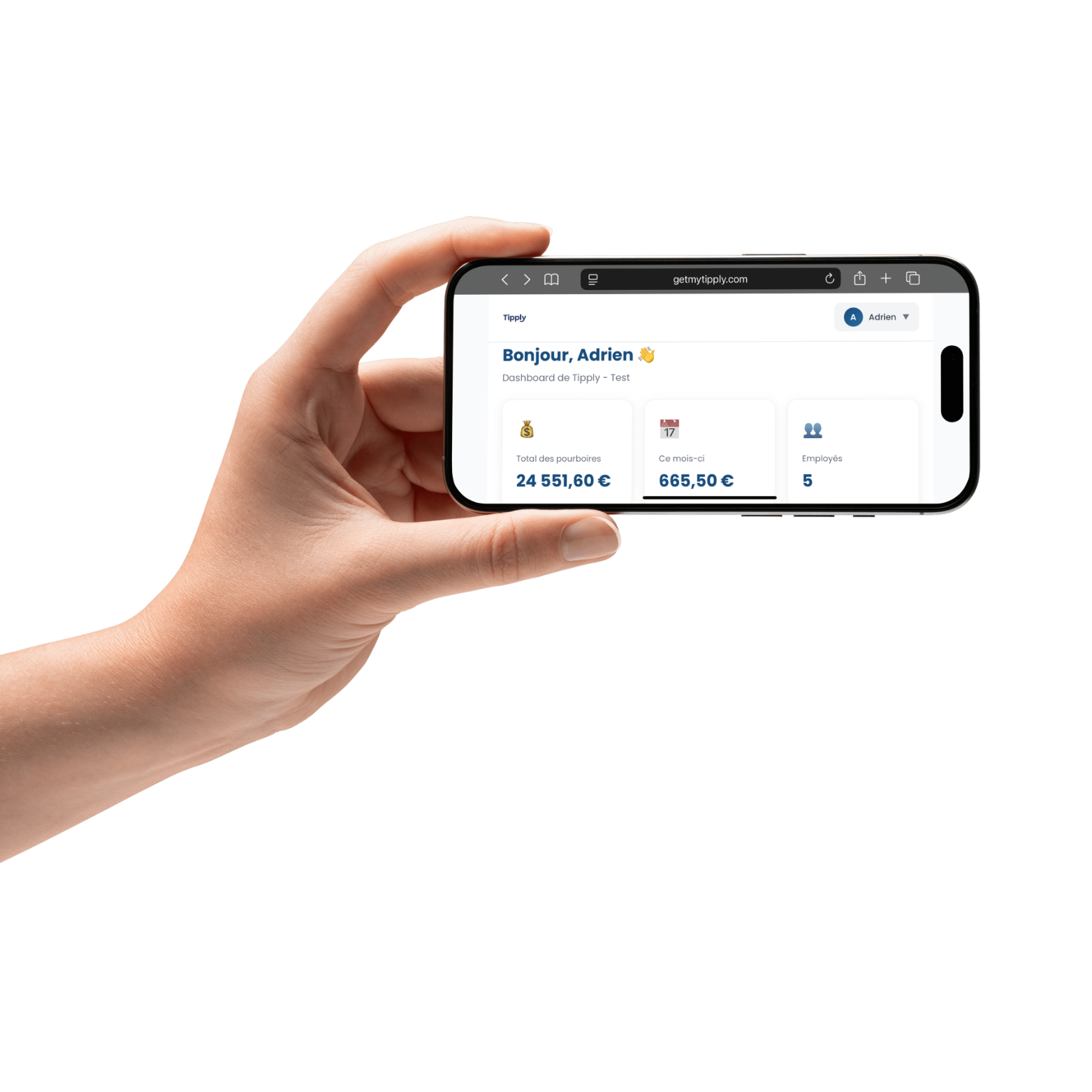 Capture d'écran dashboard commerce